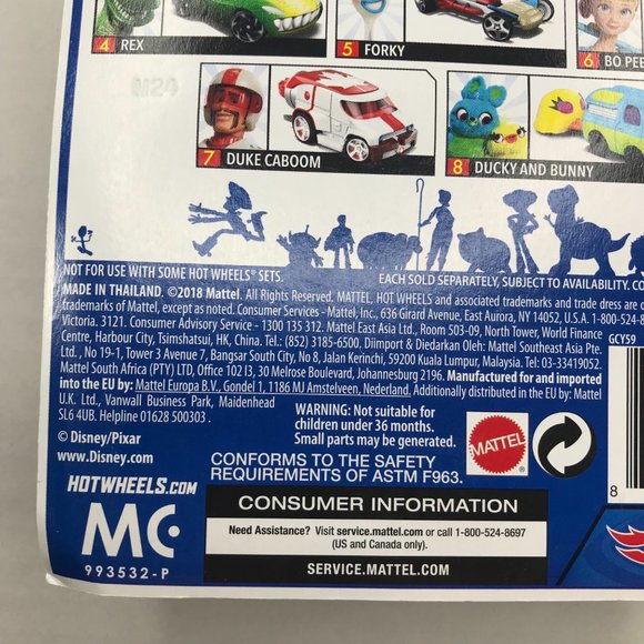 Mattel Hot Wheels Toy Story 4 Duke Caboom Character Car New - Picture 7 of 8